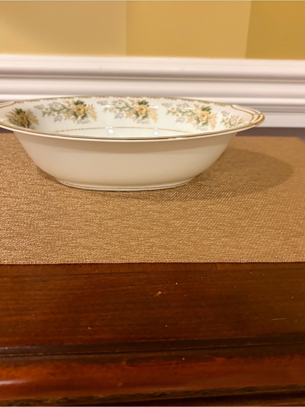 Vintage Noritake Brunswick Pattern Oval Vegetable Bowl, Yellow Rose, Oval Bowl,